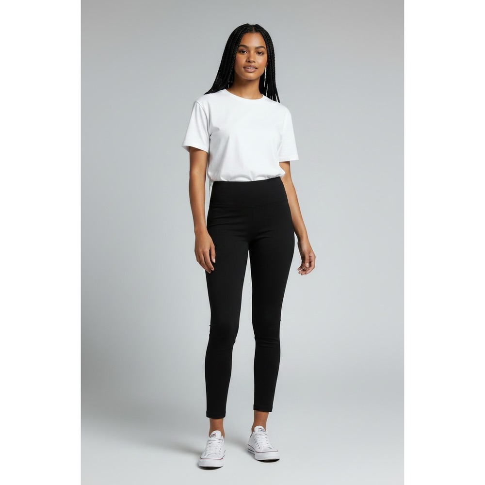 Time and Tru High Rise Leggings Women S Black 3-Pack Cotton Stretch Ankle 27 in - Picture 5 of 5
